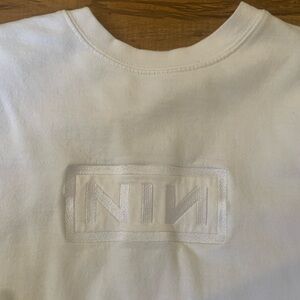 NINE INCH NAILS embroidered logo heavyweight crew pullover